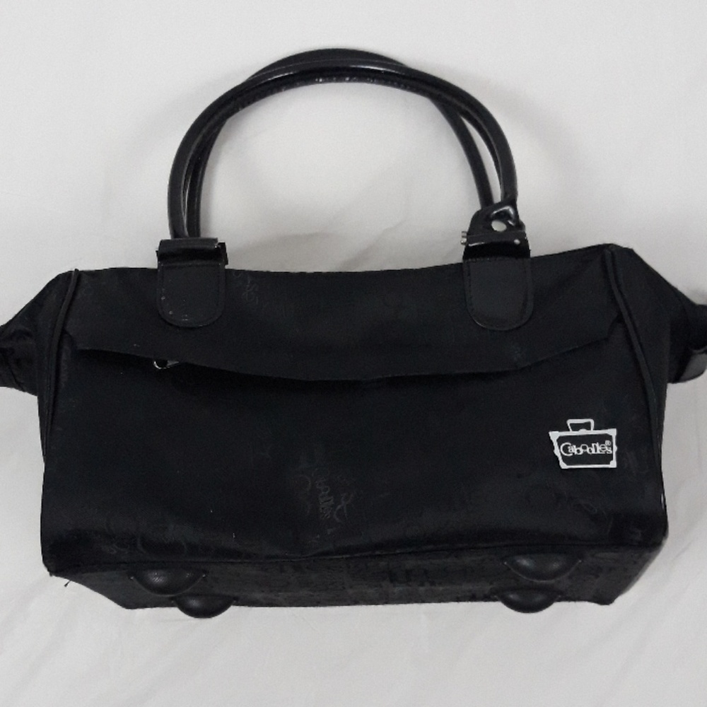 Caboodle Large Black Make Up Bag Purse Pink Liner
